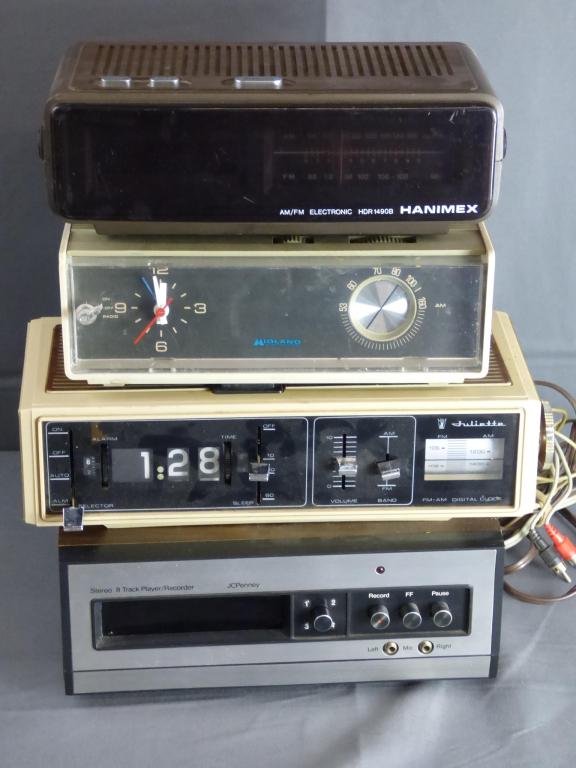 Vintage Alarm/ Radio Clocks & Stereo Track 8 Playr (1 of 4)
