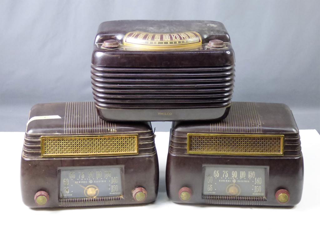 3 Vintage Tube Radios- Philco & General Electric (1 of 18)
