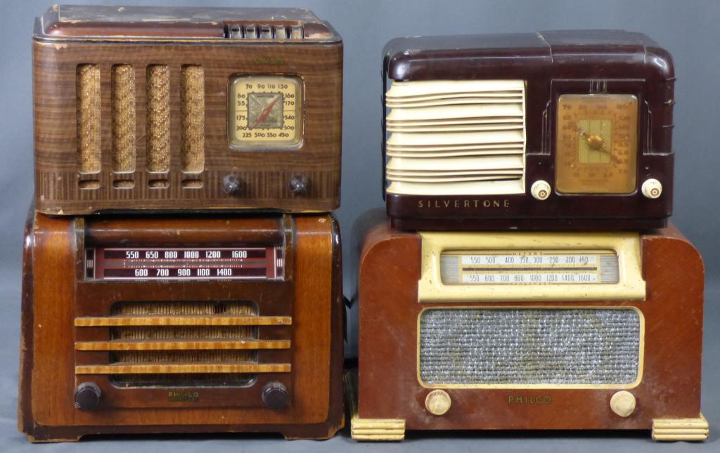 Lot of 4 Vintage Tube Radios- Philco, Motorola, (1 of 15)