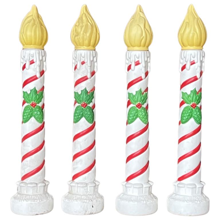 4 Grand Venture Christmas Candles Blow Molds: 4 Grand Venture Christmas Candles Blow Molds. 38" high. Good overall condition, some wear, untested.