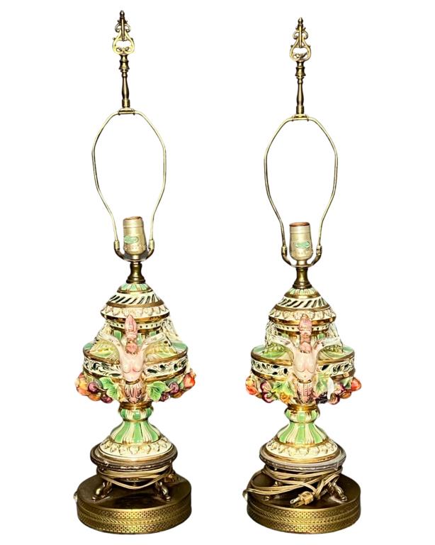 Two Mid Century Capodimonte Italian Lamps (1 of 5)