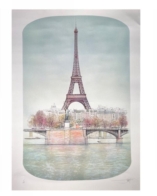 Rolf Rafflewski "Eiffel Tower" Signed Lithograph (1 of 3)