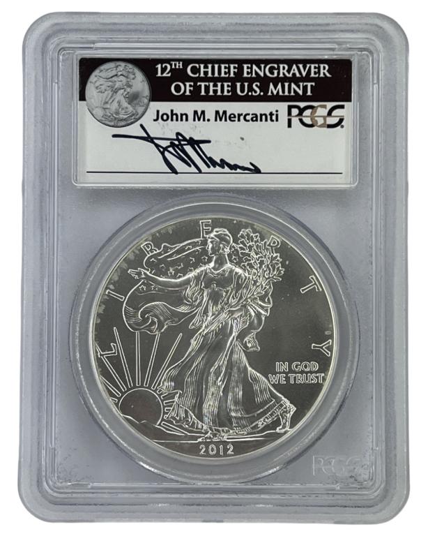 2012-W Silver American Eagle MS70 Signed West Poin (1 of 2)