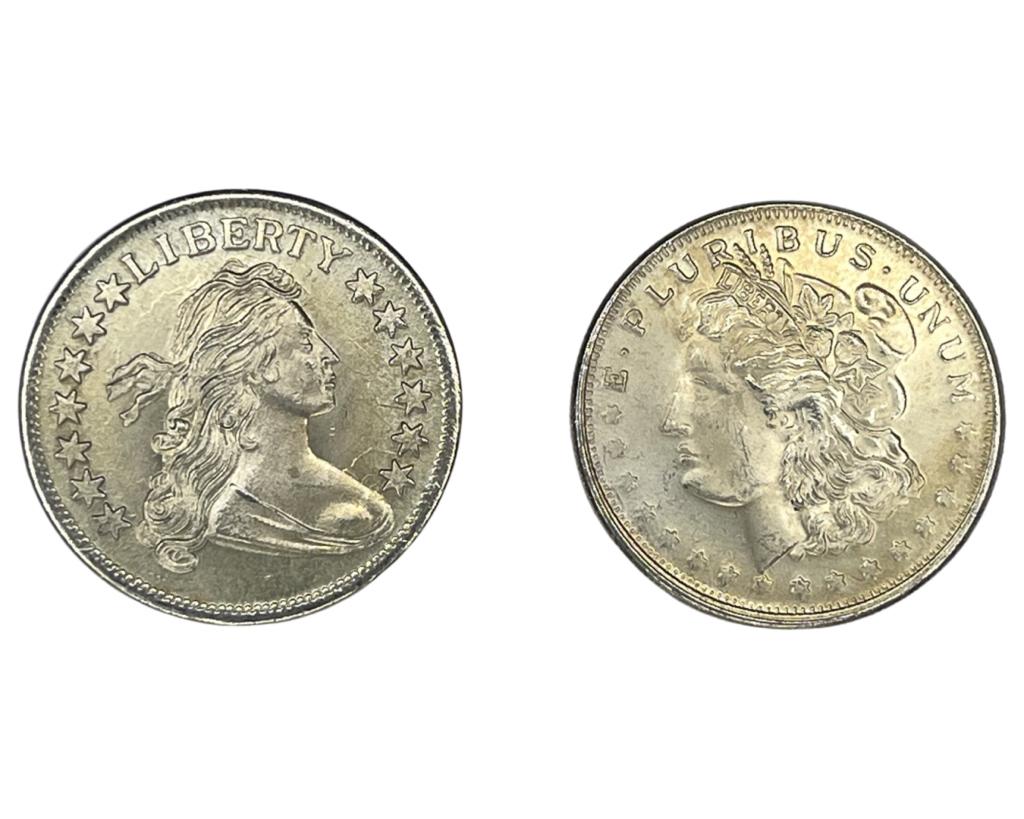 Two One Troy Oz Fine Silver "Liberty" Rounds/ Coin (1 of 2)