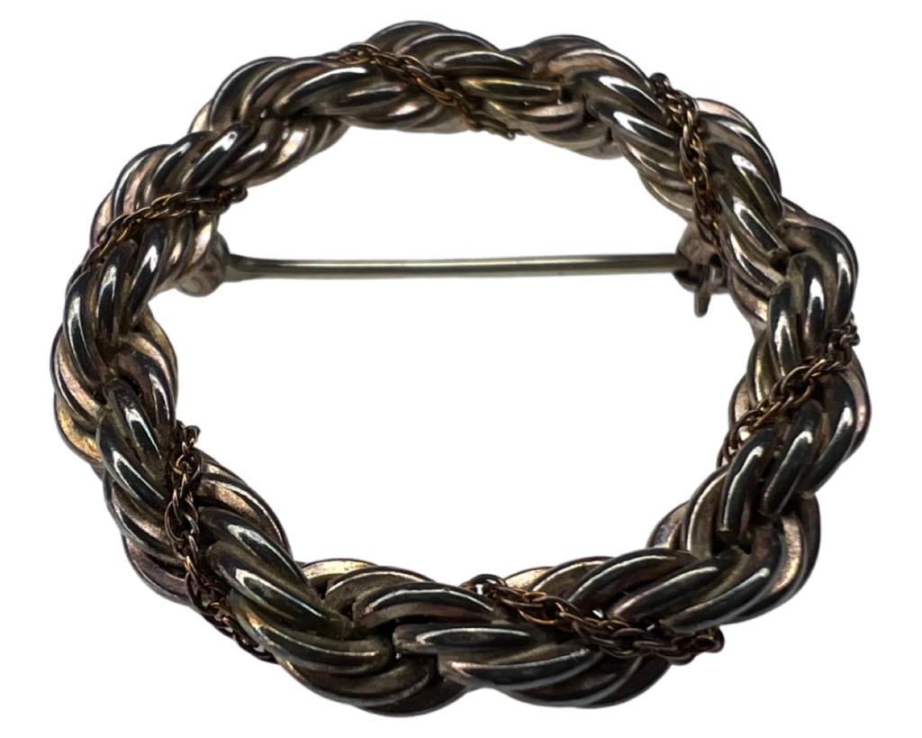 Tiffany & Co Sterling Silver & 18k Gold Brooch (1 of 3)