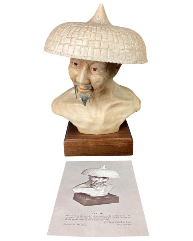 Edward Rohn "Coolie" Porcelain LE Bust Sculpture (1 of 6)
