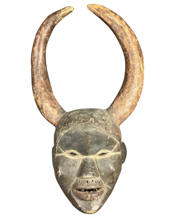 Antique Yaure Tribal Carved Wood African Mask: Antique Yaure Tribal Carved Wood African Mask from Ivory Coast. 22 1/2" x 13 1/2".