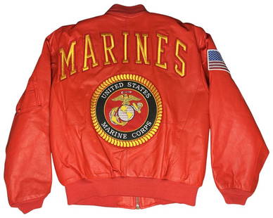 Michael Hoban US Marine Corps Leather Jacket: Michael Hoban- 1991 Where Mi- US Marine Corps Red Leather Jacket. Size- Large. New with Tags.