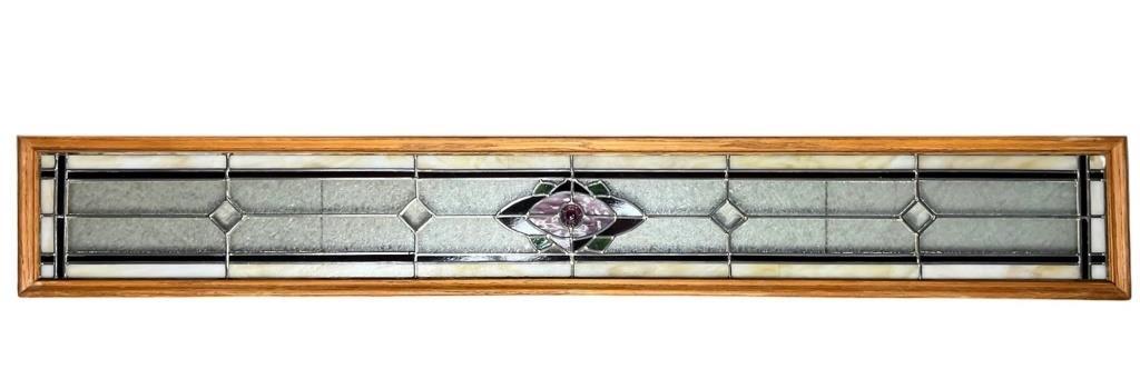 Vintage Stained Glass Long Window Panel (1 of 2)