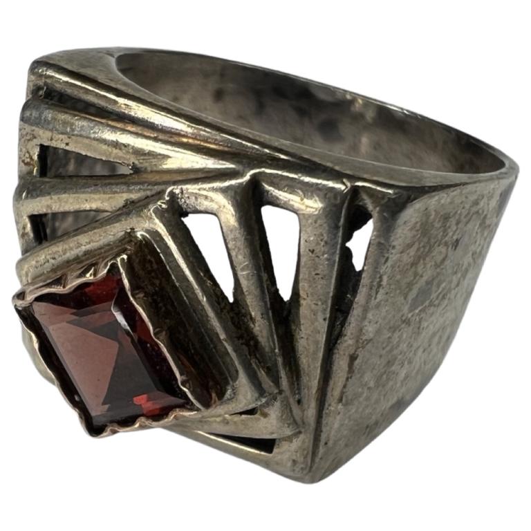 Signed Artisan Laxmi Sterling & 14k Gold Ring (1 of 6)