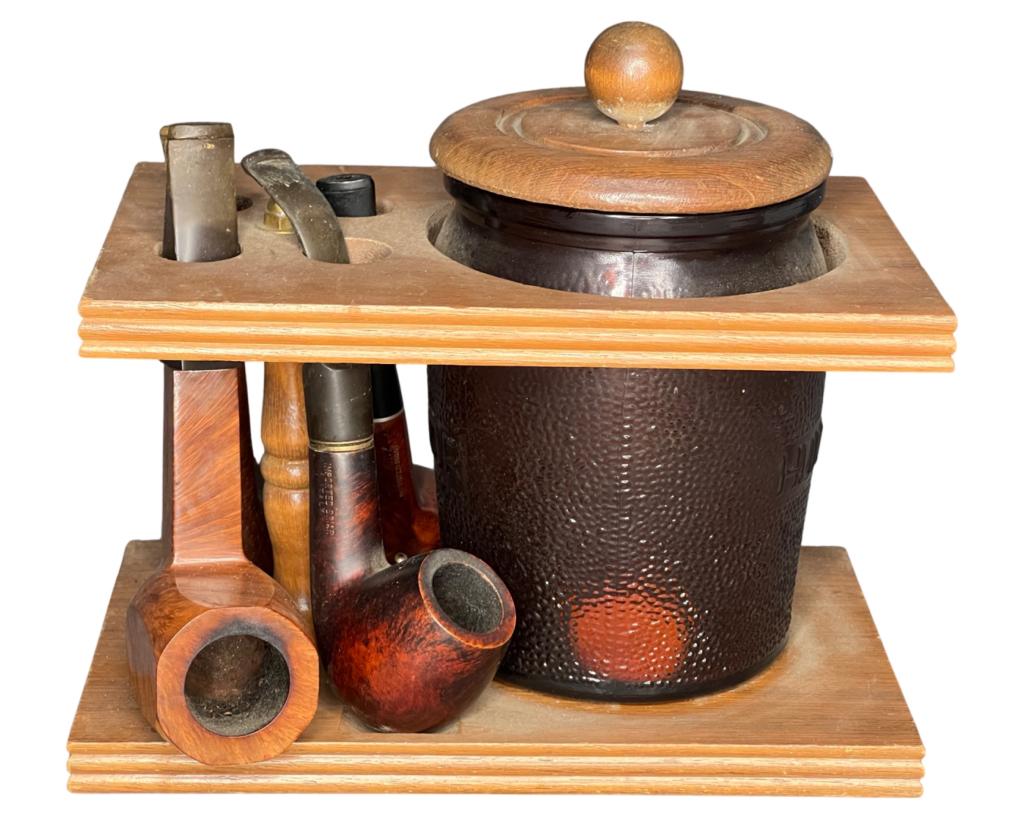 Vintage Smoking Pipes w/ Tobacco Humidor Jar (1 of 4)
