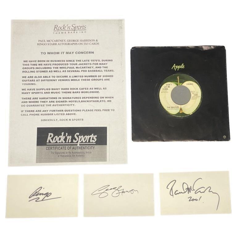 The Beatles- Autographs McCartney, Starr, Harrison (1 of 6)