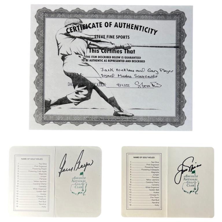 Jack Nicklaus & Gary Player Signed Golf Scorecards (1 of 4)