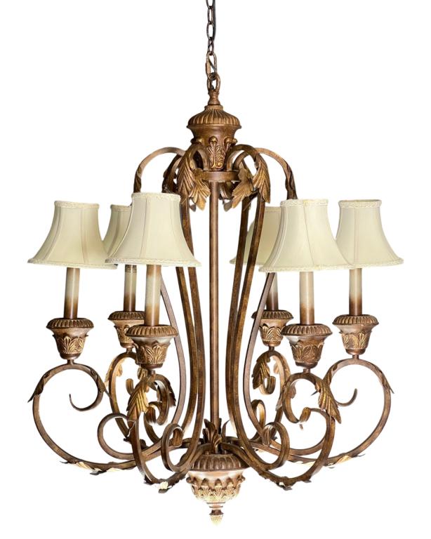 Kichler Lighting Castilla Chandelier 6Lt: Kichler Lighting Castilla Chandelier 6Lt in Seine Crackle Finish. Approx. 37" x 31". Good Condition.
