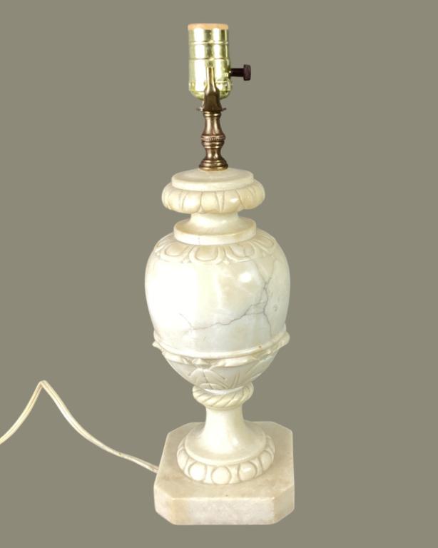 Vintage Italian Carved Alabaster Table Lamp (1 of 6)