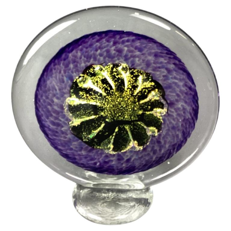 Brian Maytum Art Glass Cobalt Flower Paperweight (1 of 5)