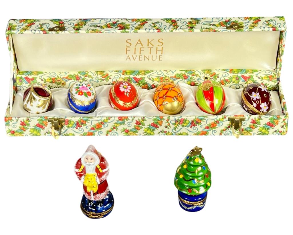 Limoges France Santa Trinket Boxes & Ornaments (1 of 9)