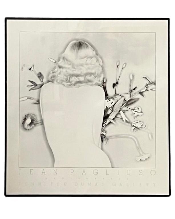 Jean Pagliuso Nude Photographs Gallery Poster: Jean Pagliuso Photographs 1983 Jennifwer Dumas Gallery Exhibition Poster. Published by Mirage. Measures 24" x 27" framed. Good Condition.