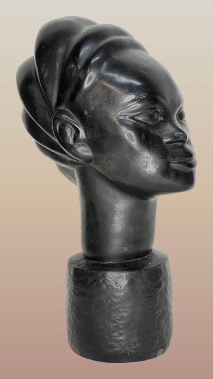 African Native Female Stone Carved Bust (1 of 5)