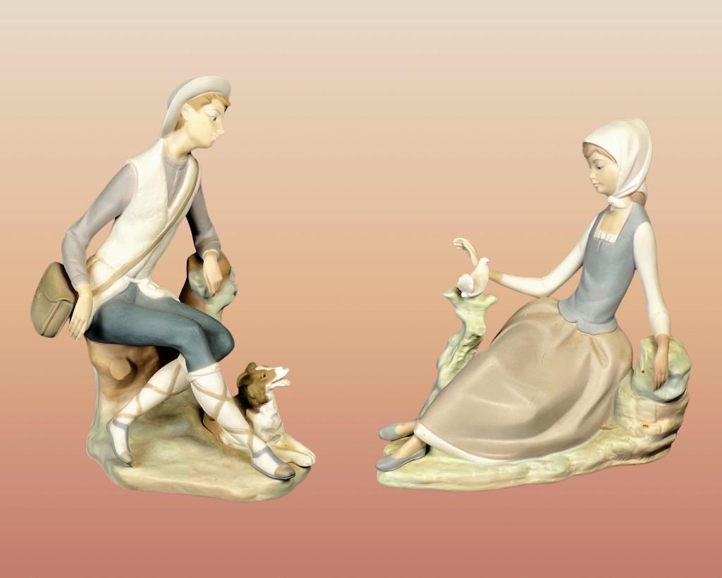 Lladro Shepherd Boy & Girl Porcelain Figurines (1 of 7)
