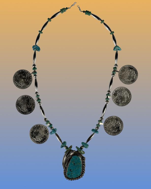 Sterling Silver Native American & Morgans Necklace (1 of 9)
