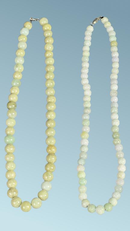 Two Chinese/ Asian Jade/ Jadeite Carved Necklaces (1 of 5)