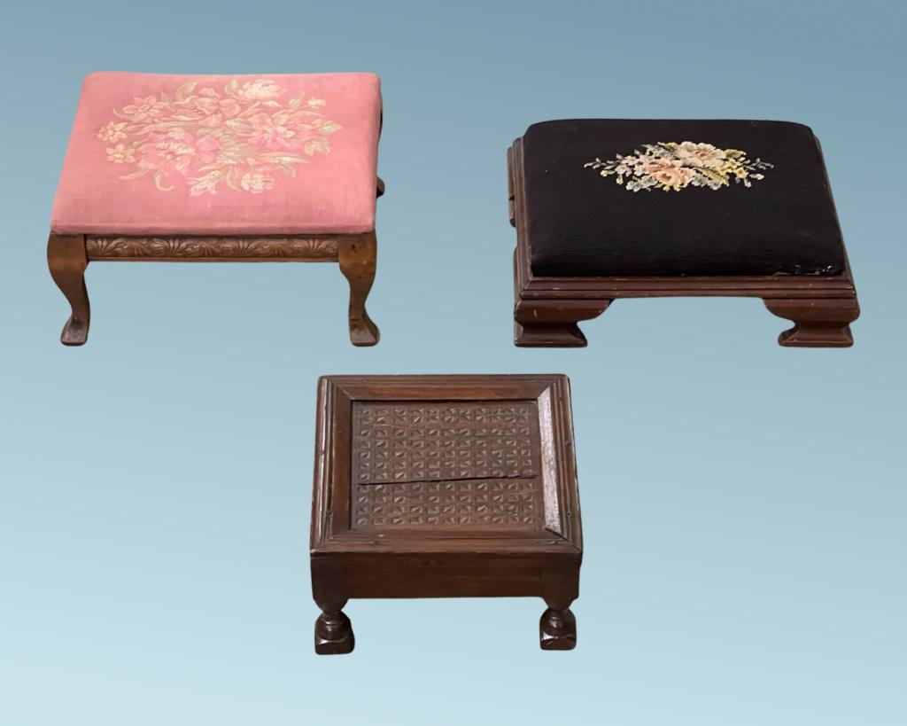 Queen Anne & American Empire Needlepoint Stools (1 of 8)