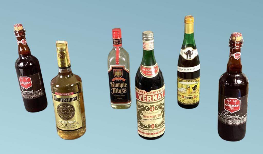 Vintage Liquor Bottles- Tequila, Vermouth, Schnapp (1 of 10)