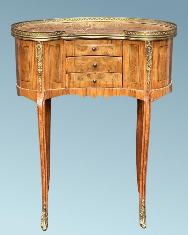 Antique Louis XV Burl Walnut Side Table (1 of 4)