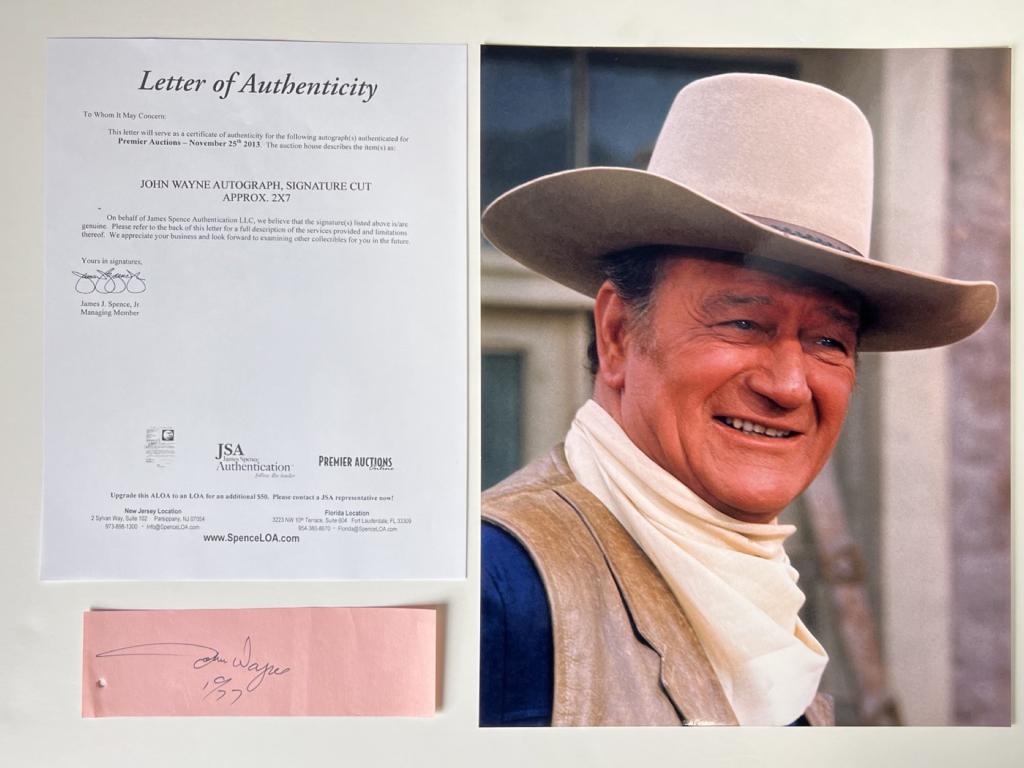 John Wayne Autograph/ Signature w/ Photograph (1 of 3)