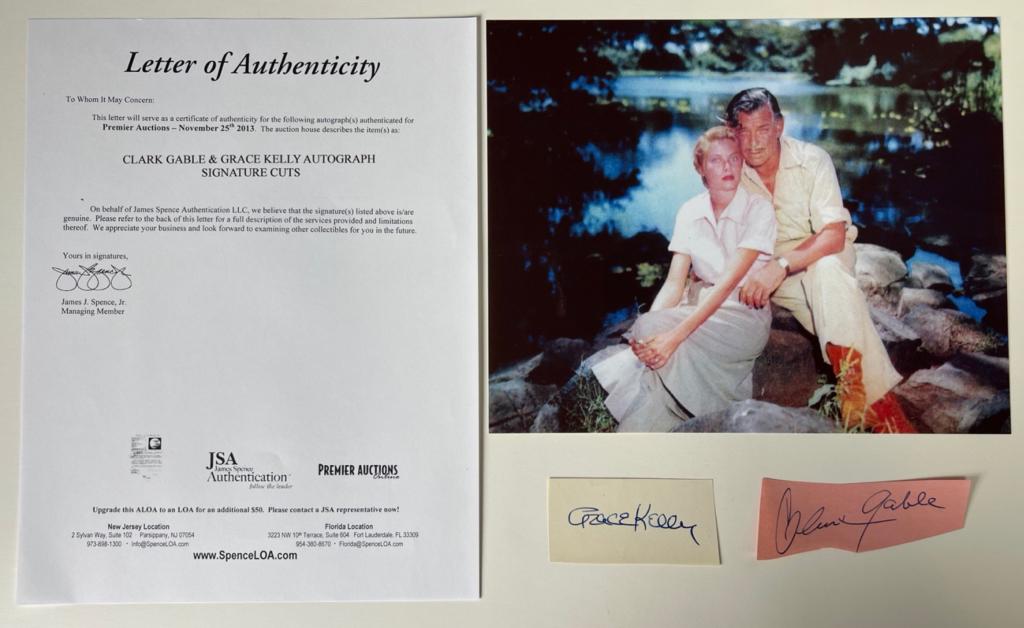 Clark Gable & Grace Kelly Autographs (1 of 3)