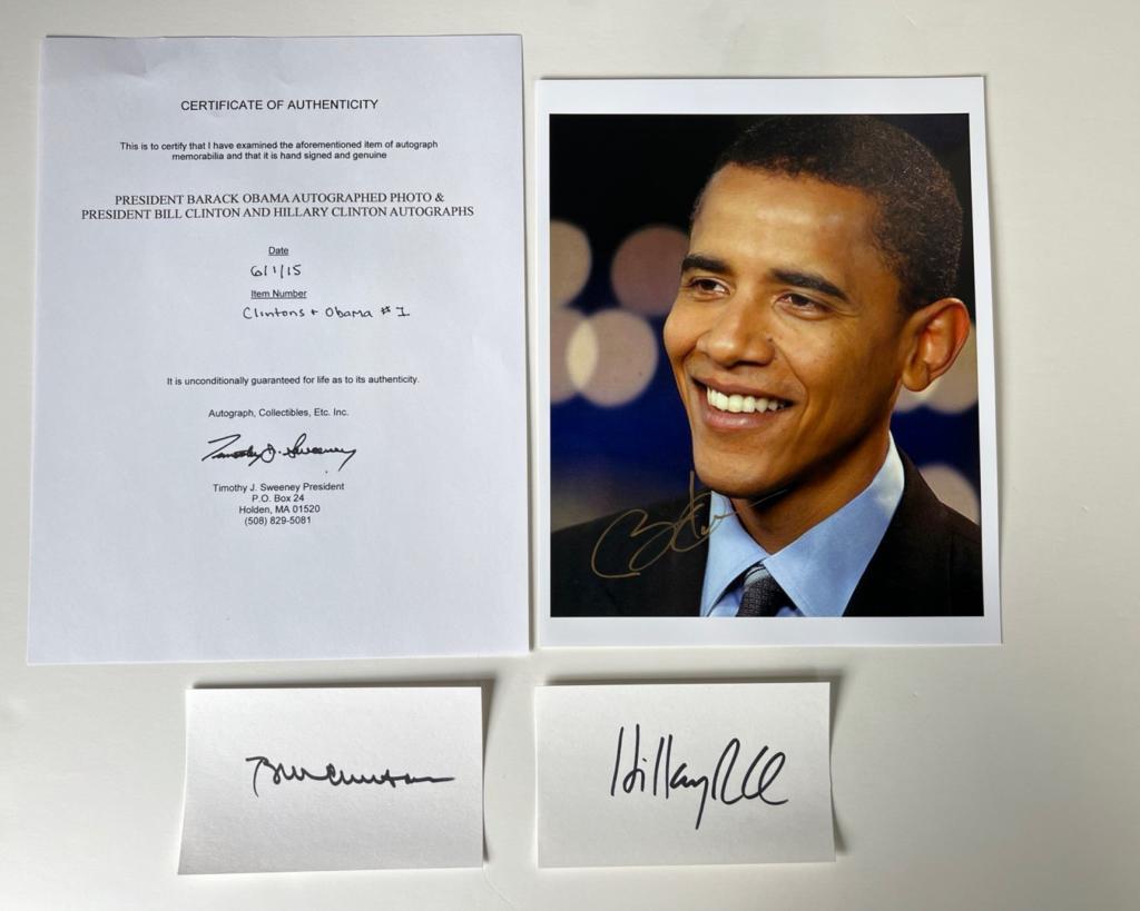 President Barack Obama & Bill Clinton Autographs (1 of 5)