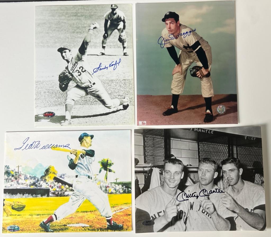 Baseball Immortals Signed Photographs-Mantle. Sand (1 of 6)