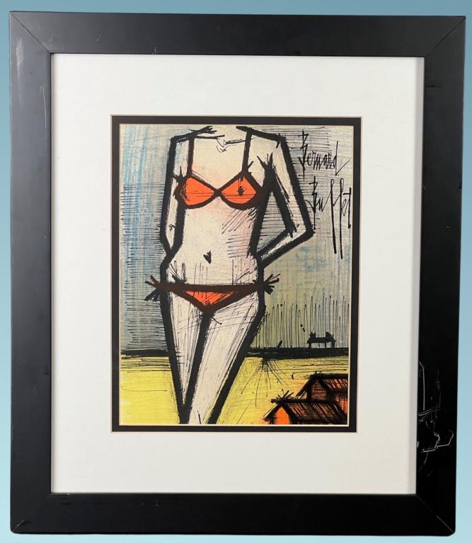 Bernard Buffet- A La Plage- Art Lithograph w/ COA (1 of 3)