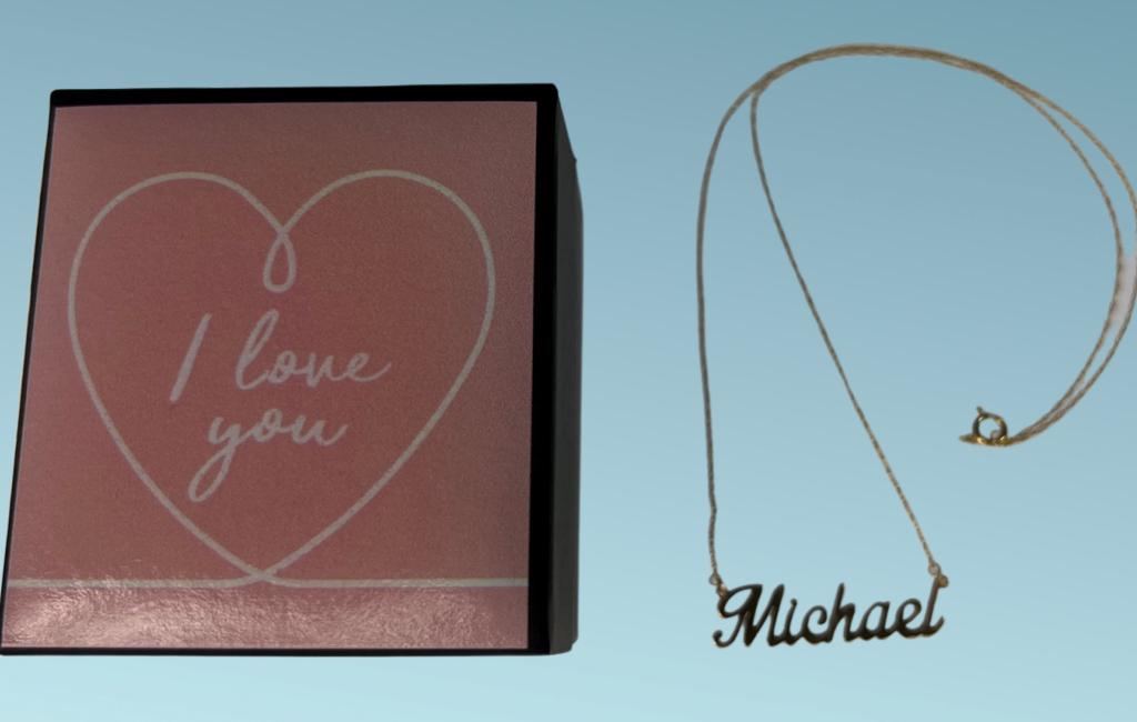 10k Gold Ladies Chain Necklace- "Michael" Pendnat (1 of 4)