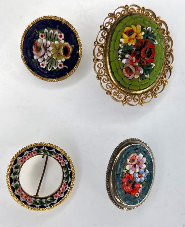 Vintage Jewelry- Micro Mosaic Brooches/ Pins (1 of 6)