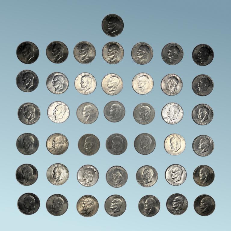 42 1970's Eisenhower "Ike" One Dollar Coins (1 of 10)