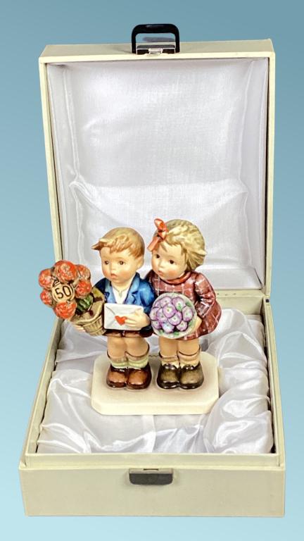 Hummel Jubilee Goebel "The Love Lives On" Figurine: Hummel Jubilee Goebel "The Love Lives On" Figurine- HUM 416. 6 1/2" x 5" x 2 1/2". Good Condition with original box.