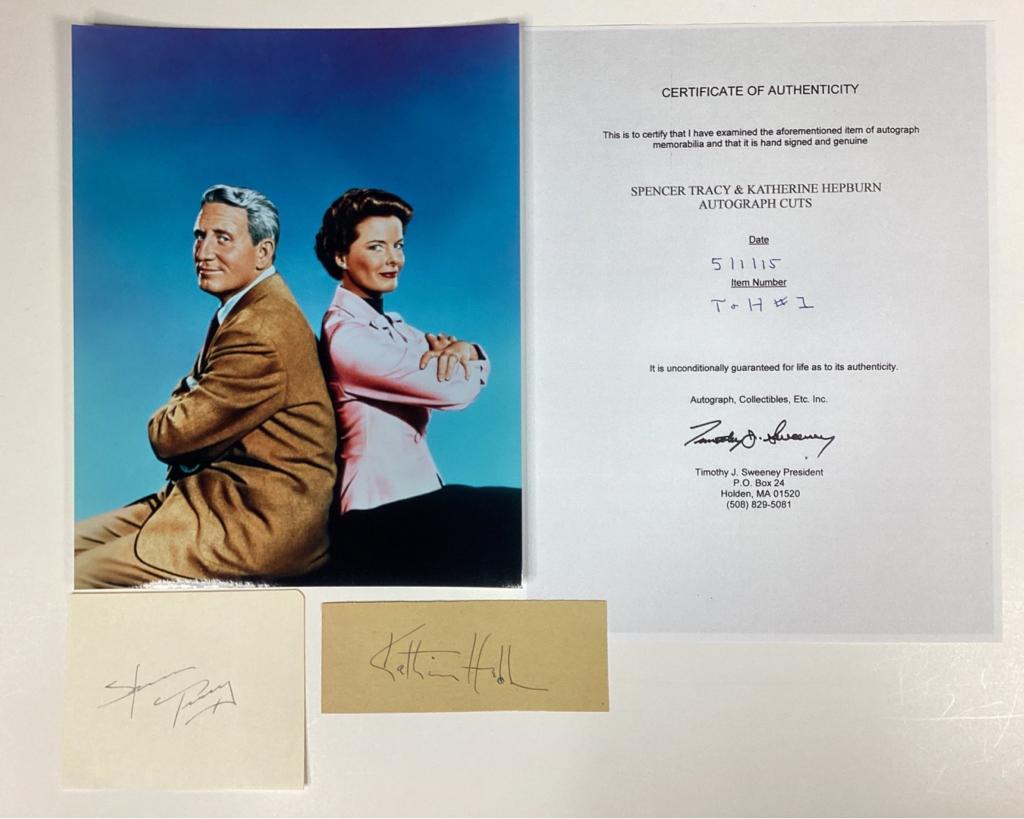 Spencer Tracy & Katharine Hepburn Autographs (1 of 4)