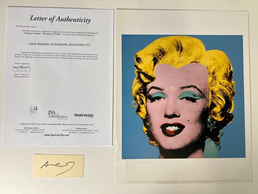 Andy Warhol Autograph w/ Marilyn Art Print (1 of 3)