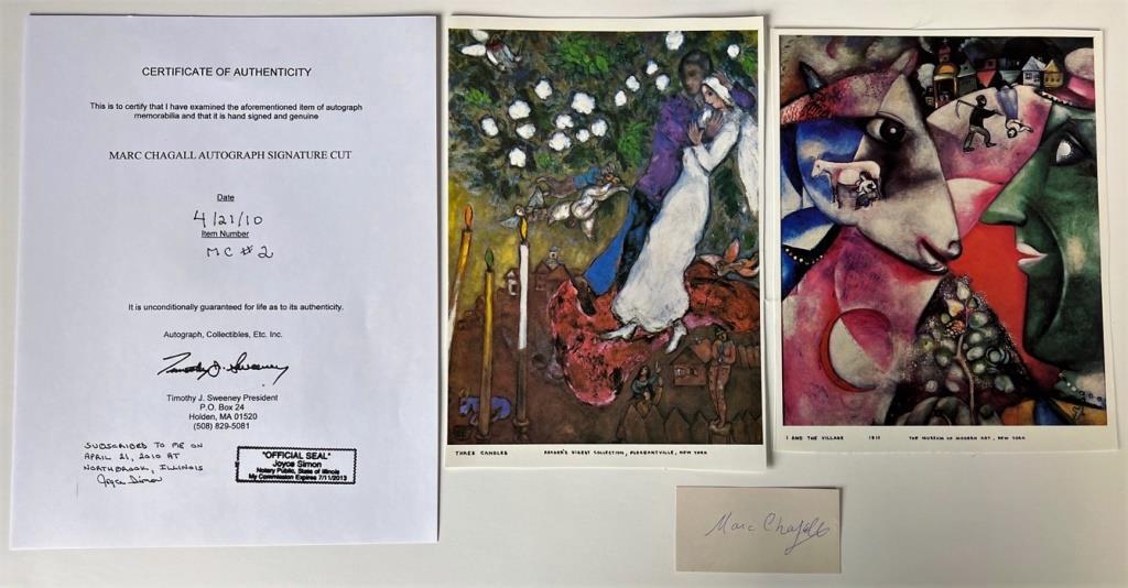 Marc Chagall Autograph/ Signature w/ Art Pages (1 of 3)