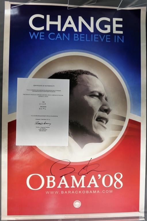 President Barack Obama Signed Campaign Poster (1 of 3)