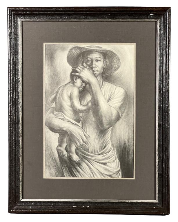 Charles Wilbert White- "Mother" 1953 Lithograph (1 of 3)