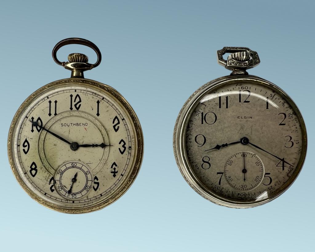 Two Antique Pocket Watches- Elgin & Southbend (1 of 9)