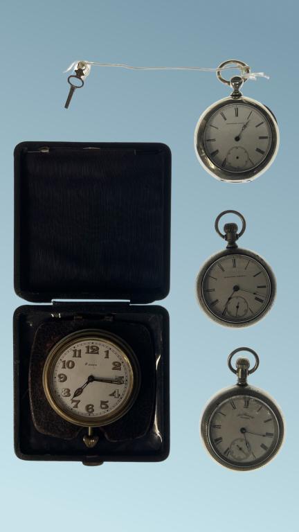 4 Antique Pocket Watches- Elgin, Waltham & Clevela (1 of 17)