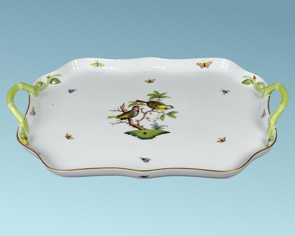 Herend Rothschild Birds Rectangular Tray 18"x12" (1 of 4)