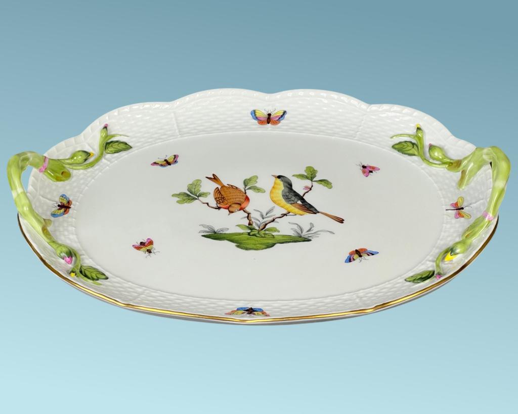 Herend Rothschild Birds Oval Serving Tray 13" x 10 (1 of 4)