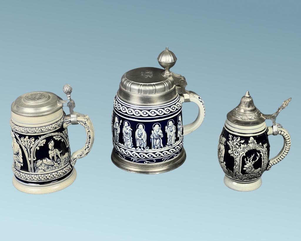 Vintage German Lidded Beer Steins (1 of 8)