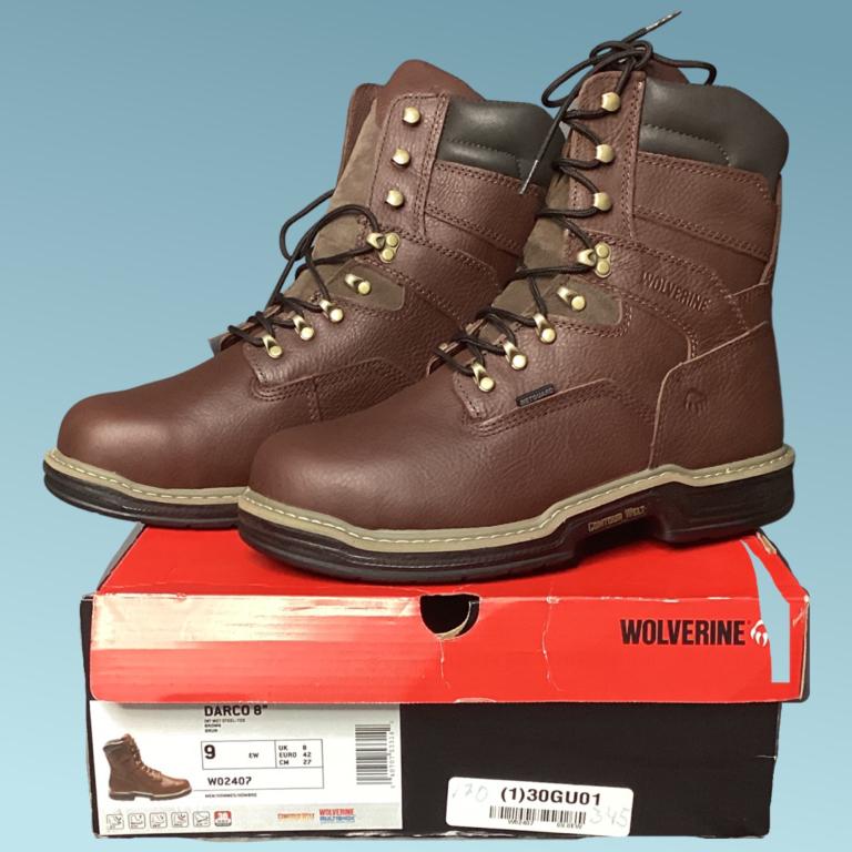 Wolverine Men's Darco 8" Steel Toe Boots- New Sz9: Wolverine Men's Darco 8" Steel Toe Boots. Size- 9. New