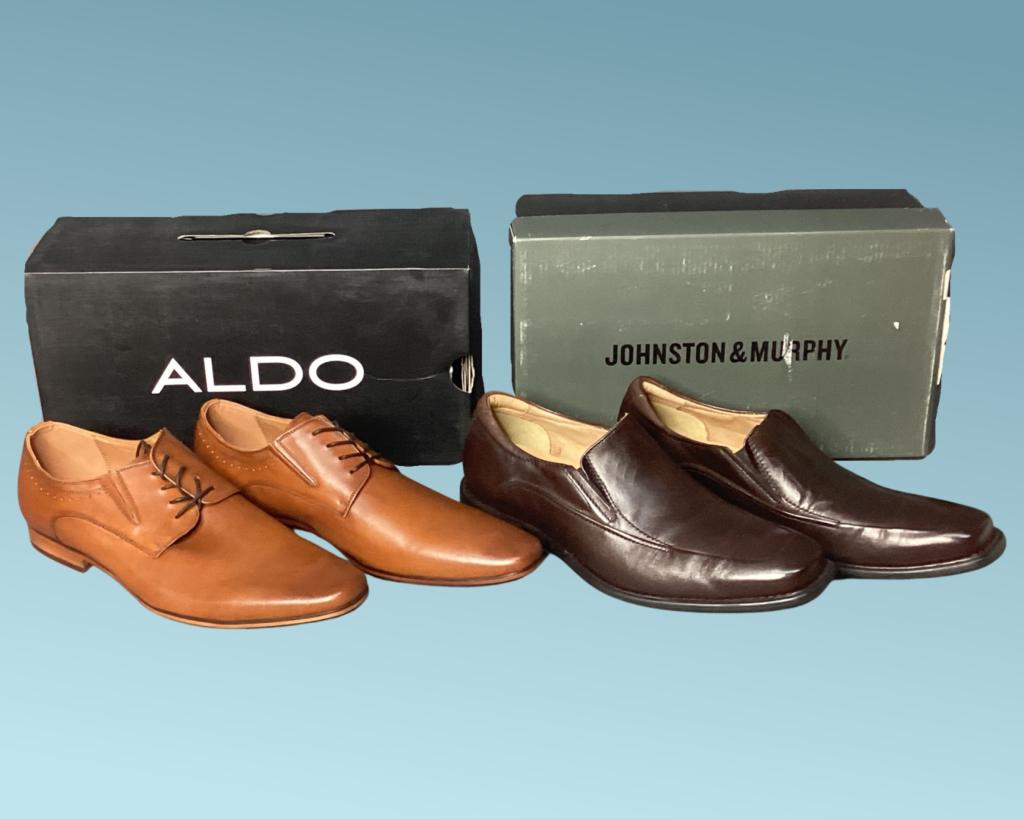 Men's Leather Dress Shoes- Aldo and Johnston & Mur: Men's Leather Dress Shoes- Aldo and Johnston & Murphy. Size- 9. New.